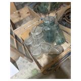 Ball Jars with Glass Tops on some