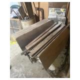 Two early two person school desks from an old o