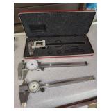 Starrett Caliper in case with 2 other Calipers