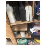 3 shelves, oil, lubricant, etc.