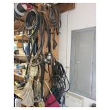 Wire, seed spreader, propane hose, nail aprons