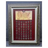 Complete framed US quarter collection with 57