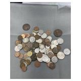 Bag of foreign coins
