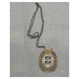 Eastern star pendant with sterling necklace