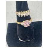 Four rings with simulated stones