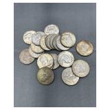 17 Franklin half dollars two 1960, two 1961, two