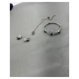 Sorrento Sterling sapphire necklace and bracelet