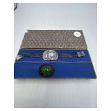 Chinese dragon bracelet green CHALCEDONY brooch ï¿½