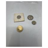 1876 German 10 Pfennig, 1944 5 centavos from