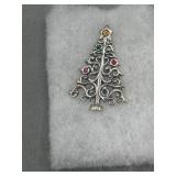Sterling silver Christmas tree pin