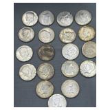 2-1966, 6-1967, 2-1969, 9-1968 (19) - 40% silver