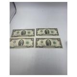 Four 1976 $2.00 bills