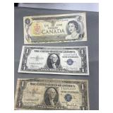 1935 a one dollar silver certificate very good,