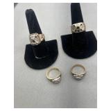 Masonic rings stone removed two marked 10 carat