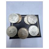 2 - 1962 d Franklin half dollars, 2 - 1964