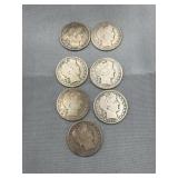 Barber half dollars, 1906 d, 1908d, 1908d, 1903