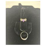 Heart shaped Tanzanite simulated ring 14 karat