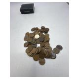 100 Lincoln wheat cents:  saw some steel, teens,