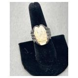 Scary face moonstone ring double eagle 32 ring