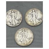 1942 PDS walking liberty half dollars