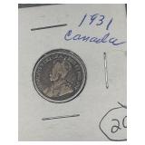 1931 Canada ten cent coin