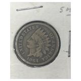 1864 copper nickel Indian cent