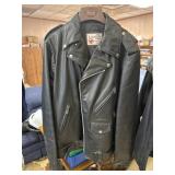 Sears Size 48 Black Leather Jacket