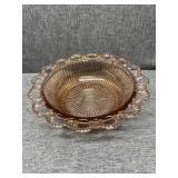Pink Depression glass bowl