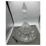 Crystal cake stand and Crystal bottle with glass