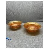 Imperial Carnival glass grape pattern bowls