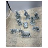 Nine piece Nativity set
