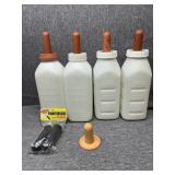 Calf nursing bottles and nipples