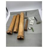 4 Wood Spools and 2 Razors