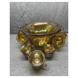 Vintage Indiana Carnival Iridescent glass punch