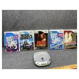 5 Wii games and Discman