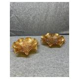 Pair grape pattern CARNIVAL candy dishes