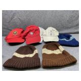 3 beanie caps, 6 ball caps