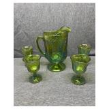 Indiana Harvest green Grape pattern/leaf pitcher
