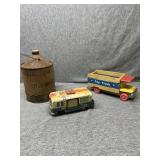 Early Fuel can, RCA Victor Tin Toy, Wooden Toy