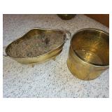 Two brass based planters