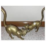 Two brass kittens