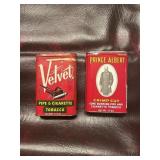 Prince Albert and velvet pipe and cigarette,