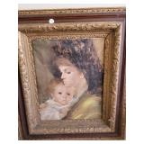 Art : Oak frame - Mother & Baby.