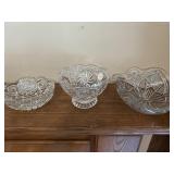 Three near cut glass bowls