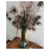 Large Vase with Peacock feathers