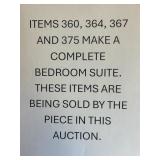 NOTE: Items 360, 364, 367 and 375 make a