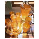 Carnival, pitcher, and eight tumblers