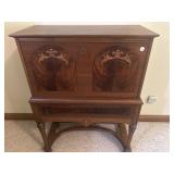 Carved drop front ladies desk