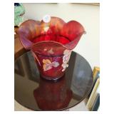 Fenton Ruby Amberina Painted with box - #4810