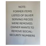 Information on silver plate listed saying social